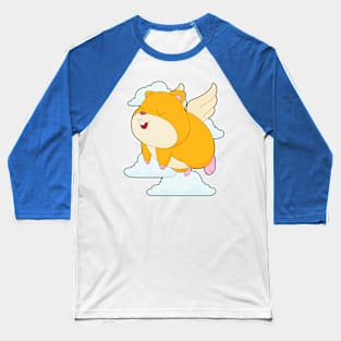 Hamster Angel wings Clouds Baseball T-Shirt